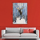 cheap Oil Paintings-Oil Painting Hand Painted Vertical Animals Modern Rolled Canvas (No Frame)