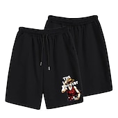 cheap Cartoon &amp; Movie Character Graphic-One Piece Monkey D. Luffy Beach Shorts Board Shorts Back To School Anime Harajuku Graphic Kawaii For Couple&#039;s Men&#039;s Women&#039;s Adults&#039; Back To School Hot Stamping