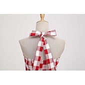halpa Mekot-naisten 1950-luvun audrey hepburn riimu keinu mekko 100 % puuvillaa flare mekko retro vintage gingham check päivittäiset vaatteet teekutsut rento päivittäinen hihaton istuvuus&amp;amp; soihduttava mekko