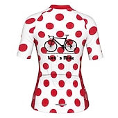 abordables Maillots de mujer-Mujer Maillot de Ciclismo Graphic A Lunares Gracioso Manga Corta Bicicleta Maillot Camiseta con 3 bolsillos traseros MTB Bicicleta Montaña Ciclismo Carretera Secado rápido Bandas Reflectantes