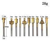 cheap Drill Bit Set-10PCS Titanium  Router Bits Set Mini Shank High Speed Steel Drill Bits Files Rotary For Woodden Cutter Tools