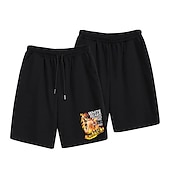 cheap Cartoon &amp; Movie Character Graphic-One Piece Monkey D. Luffy Beach Shorts Board Shorts Back To School Anime Harajuku Graphic Kawaii For Couple&#039;s Men&#039;s Women&#039;s Adults&#039; Back To School Hot Stamping