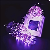 ieftine Conectat Electric-led zână șir lumini 50m-500 30m-300 20m-200 10m-100led-uri sârmă de cupru lumini cu telecomandă lumini de Crăciun lumini stelate reglabile pentru petrecere nuntă dormitor brad de Crăciun priză