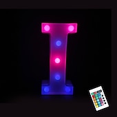 abordables 123496-LED lettre lumières signe 26 lettres alphabet avec télécommande allumer des lettres signe coloré pour veilleuse mariage/fête d&#039;anniversaire alimenté par batterie lampe de noël bar à la maison