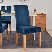 economico Fodera per sedia da pranzo-fodera per sedia da pranzo elasticizzata fodera per sedia verde fodera in velluto elastico per cene da pranzo matrimonio in hotel morbido lavabile