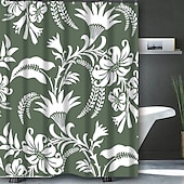 cheap Shower Curtains-Sage Green Shower Curtain with Hooks Waterproof 180cm*180cm(70&quot;*70&quot;)for Bathroom Liner Bath Decor Textured Fabric Shower Curtain Sets Machine Washable