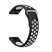 Недорогие Ремешки для часов Garmin-Ремешок для часов для Garmin MARQ Descent G1 Fenix 7 Sapphire Solar / 6 Pro / 5 Plus Forerunner 935 945 Approach S60 S62 силиконовый Замена Ремень Быстрая посадка 22 мм Дышащий Спортивный ремешок