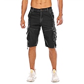 olcso Klasszikus-Férfi Rövidnadrágok Camo Shorts Planinarske kratke hlače Többzsebes Sima Álcázás Térdhossz Utcai sikk Fekete Katonai zöld Mikroelasztikus