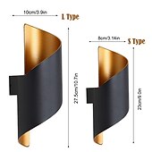 economico applique da esterno-15w applique da parete per esterni resistente alle intemperie 10.9in lampada da parete a led moderna di grandi dimensioni oro nero / oro bianco lampada da parete in alluminio pressofuso per portico