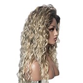 economico Parrucche trendy sintetiche-parrucche marroni per le donne parrucche bionde lunghe oro chiaro parrucche rosa ombre capelli sintetici capelli evidenziati parrucche scure radici 26 pollici
