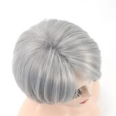 economico parrucca più vecchia-parrucche grigie corte bob per donne miste parrucche sintetiche parrucche pixie bob dritte carine gary