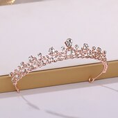 preiswerte Diademe &amp; Krone-Krone Tiara Haarbänder Kopfschmuck Strass Legierung Herbst Hochzeitsfeier  Abend Retro Süß Mit Kristall  Strass Geteiltes Gelenk Kopfschmuck Kopfbedeckung Kleid beeindrucken