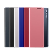 economico Cover Samsung-Custodia per telefono per Samsung Galaxy S24 S23 S22 S21 Ultra Plus A72 S25 Ultra Custodia a corpo intero Auto Sleep  Wake Up Flip magnetico con supporto di colore solido TPU PU