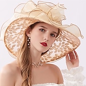 voordelige Feesthoeden-Vintage Stijl Elegante Organza Hoeden met Applicaties  Bloem  Effen Kleur 1 Stuk Casual  Feestdag  Melbourne Cup Hoofdversiering dress to impress Hoeden Race Dag Jurk