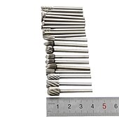 cheap Drill Bit Set-20 PC Set Of 3mm Electric Grinding High Speed Steel Woodworking Small Rotary File Engraving DIY Grinding Head Milling Cutter Set Accessories