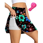 economico Pantaloni, pantaloncini e gonne da donna-21Grams Per donna Gonna da ciclismo Bicicletta Pantaloni Ciclismo da montagna Cicismo su strada Gli sport Botanico floreale Pad 3D Ciclismo Traspirante Asciugatura rapida Verde Viola Poliestere
