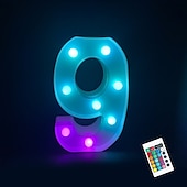 abordables 123496-LED lettre lumières signe 26 lettres alphabet avec télécommande allumer des lettres signe coloré pour veilleuse mariage/fête d&#039;anniversaire alimenté par batterie lampe de noël bar à la maison