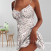cheap Sundresses-Women&#039;s Casual Dress Sundress Floral Dress Mini Dress Dark Yellow Light Pink White Sleeveless Floral Lace up Spring Summer Spaghetti Strap Hot Vacation Weekend Slim 2023 S M L XL XXL 3XL 4XL 5XL