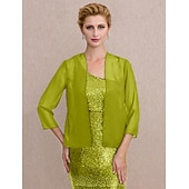 abordables enveloppes de mère-manteaux / vestes en mousseline de soie mariage gueat wraps / fête / soirée femmes wrap avec drapé / robe solide pour impressionner 2025