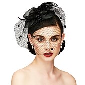 billige Tilbehør og mer-Retro / vintage 1950-tallet 1920-tallet Hodeplagg Party-kostyme Fascinator-hatt Dame Maskerade Fest / aften Utdrikningslag Voksne Hodeplagg