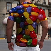 ieftine Polo imprimat pentru bărbați-Bărbați 3D Print Tricou POLO Cămașă de golf Manșon scurt Cămașă Răsfrânt Casual Zilnic Tipărire 3D Alb+Roșu Negru / Roșu Roz Îmbujorat Roșu-aprins Mov Deschis Imprimeu Buton în jos Îmbrăcăminte Mod
