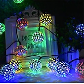 abordables Guirlandes solaires-Boule marocaine lumières extérieures guirlandes solaires 5/7/10m 20/30/50leds globe guirlandes lumineuses lanterne multicolore blanc chaud blanc rvb pour extérieur jardin cour patio arbre de noël fête