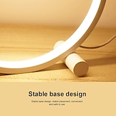 baratos Candeeiros de mesa-Lâmpada de mesa led com escurecimento de toque, lâmpada de mesa circular, sala de estar, lâmpada de cabeceira regulável, preto/branco, alimentada por usb, luz noturna redonda para iluminação de