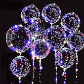 cheap Halloween 2024-Led Balloon Luminous Transparent Bobo Balloons LED String Lights Wedding Birthday Party Decoration