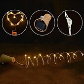economico Striscie luci ad energia solare-solare bottiglia di vino luci della stringa decorazione di cerimonia nuziale all&#039;aperto 2 m 20 led lucine con sughero impermeabile luce di natale rame ghirlanda patio giardino luci della stringa 10