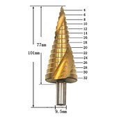 cheap Drill Bit Set-HSS Step Drill Bits 4mm-32mm Spiral groove Power Tools Triangular handle Wholesale Price High Quality metal Drilling Titanium