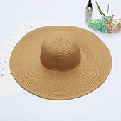 levne Fascinátory a klobouky-Klobouk Kentucky Derby Klobouky Sláma Slamák Sluneční klobouk Ležérní Dovolená Plážové Elegantní Retro styl S Sklady Čistá Barva Přílba Pokrývky Hlavy