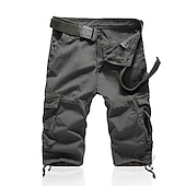 preiswerte Klassiker-Herren Taktische Shorts Cargo-Shorts Shorts mit Camouflage-Muster Sommershorts Einfarbig Tarnung Ripstop Atmungsaktiv Sport &amp; Outdoor Militär Schwarz Armeegrün