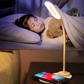 זול מנורות שולחן-מנורת שולחן led טעינה אלחוטית לסמסונג s20/s10/note10 מטען אלחוטי מהיר לאייפון 12 11pro/xr/xs/8 מתכוונן