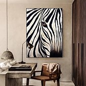 billiga Djurmålningar-oljemålning 100 % handgjord handmålad väggkonst på duk abstrakt landskap zebra djur modern heminredning dekor rullad duk utan ram osträckt
