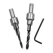 お買い得  ドリルビットセット-2本/セットドリルビットセット皿穴2枚刃3段4mm/6mm 5mm/7mmウッドリーマー木工面取りキット用電動工具