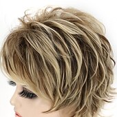economico parrucca più vecchia-parrucche per capelli corti parrucche sintetiche per donne nere/bianche parrucche per capelli corti con frangetta acconciature parrucche per donne