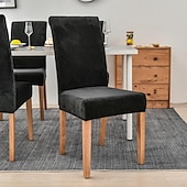 economico Fodera per sedia da pranzo-fodera per sedia da pranzo elasticizzata fodera per sedia verde fodera in velluto elastico per cene da pranzo matrimonio in hotel morbido lavabile