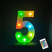 abordables 123496-LED lettre lumières signe 26 lettres alphabet avec télécommande allumer des lettres signe coloré pour veilleuse mariage/fête d&#039;anniversaire alimenté par batterie lampe de noël bar à la maison