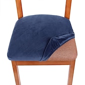 economico Fodera per sedia da pranzo-2 coprisedili per sedia da pranzo in velluto fodera bianca nera, fodera per cuscino per sala da pranzo elasticizzata, protezione per mobili rimovibile e lavabile con lacci