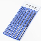 お買い得  ドリルビットセット-7本3フルートウッドドリルビットセット4mm-12mm12インチブラッドポイントツイストドリルビットセット300mm長の大工用ウッドドリルツール