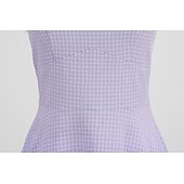 abordables Vestidos-Vestido de mujer de la década de 1950 audrey hepburn halter swing vestido 100% algodón flare vestido retro vintage gráfico check diario fiesta de té casual diario sin mangas ajuste&amp;amp; vestido