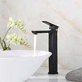 cheap Classical-Black Bathroom Faucet Tall Single Handle Bathroom Vessel Sink Faucet Rv Lavatory Vessel Faucet Basin Mixer Tap Solid Brass/Matte Black