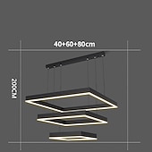 billige Pendellys-80 cm pendel LED lagdelt lysekrone moderne enkel kvadratisk nordisk soverom stue spisestuelampe