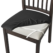 abordables Funda para silla de comedor-Fundas de asiento de terciopelo para comedor, color burdeos, elásticas, ajustadas, tapizadas, para sillas de comedor, fundas protectoras de muebles extraíbles y lavables con lazos
