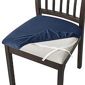abordables Funda para silla de comedor-Fundas de asiento de terciopelo para comedor, color burdeos, elásticas, ajustadas, tapizadas, para sillas de comedor, fundas protectoras de muebles extraíbles y lavables con lazos