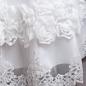 baratos Vestidos floridos-Infantil Pouco Para Meninas Vestido Floral Tecido Vestido A Line Festa Espetáculo Com Transparência Laço Branco Roxo Vinho Assimétrico Sem Manga Princesa Doce Vestidos Primavera Verão Normal 3-12 anos