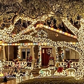 halpa Aurinkoenergiakäyttöinen-ulkona vedenpitävä aurinko led merkkijono valot 5m-20leds 7m-50leds 12mm-100leds 22m-200leds joulukeiju valo loma valaistus puu valot hääjuhla joulukuusi puutarha sisäulko koristelu