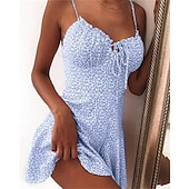 levne Sundresses-Dámské Volnočasové šaty Letní šaty Květinové šaty Mini šaty Tmavě žlutá Bledě růžová Bílá Bez rukávů Květinový Šněrování Jaro Léto Špagetová ramínka horký Dovolená Víkend Štíhlý 2023 S M L XL XXL 3XL