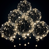 cheap Halloween 2024-Led Balloon Luminous Transparent Bobo Balloons LED String Lights Wedding Birthday Party Decoration