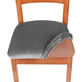 economico Fodera per sedia da pranzo-2 coprisedili per sedia da pranzo in velluto fodera bianca nera, fodera per cuscino per sala da pranzo elasticizzata, protezione per mobili rimovibile e lavabile con lacci